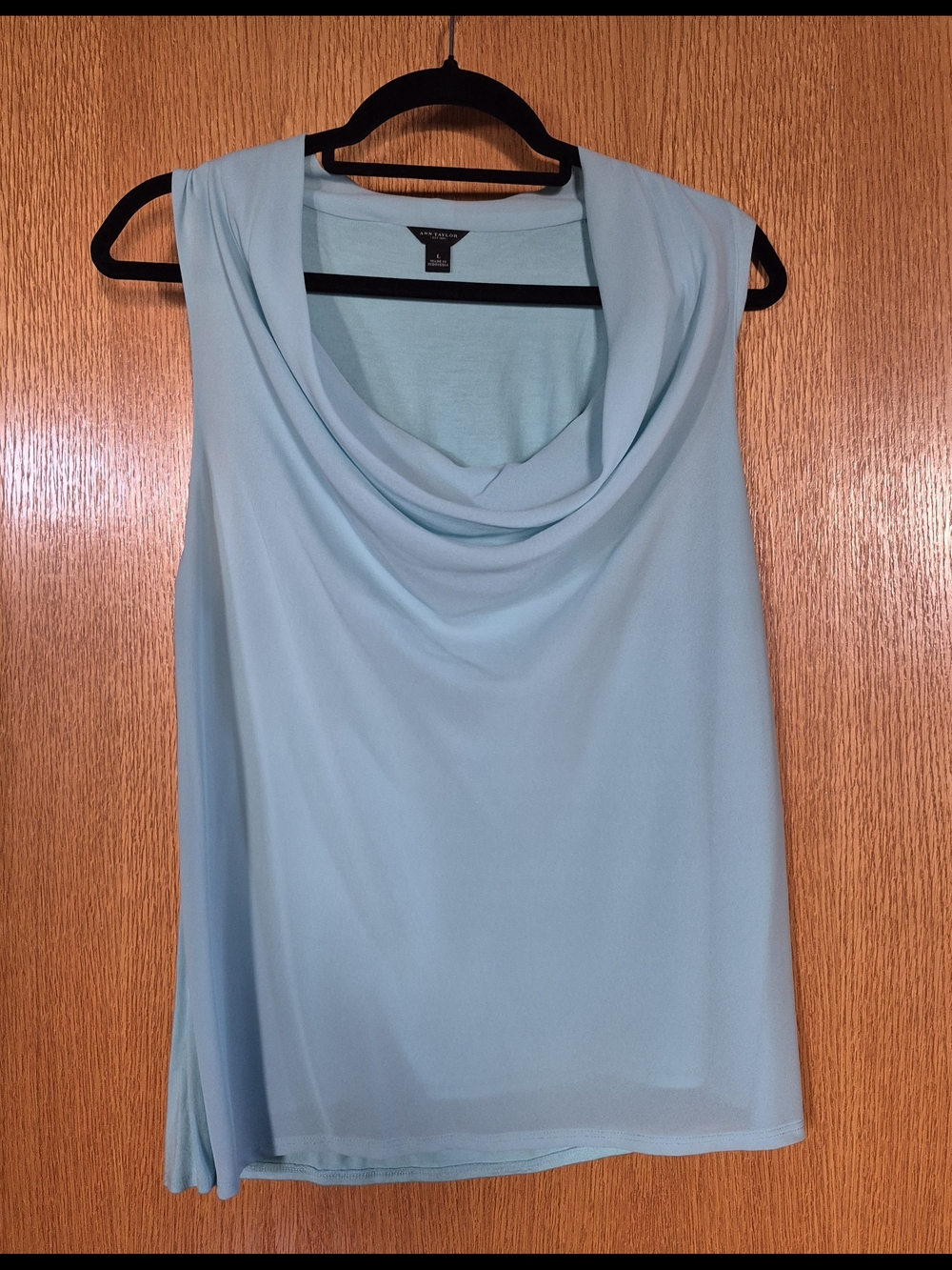Ann Taylor Light Aqua Sleeveless Cowl Neck Camisole